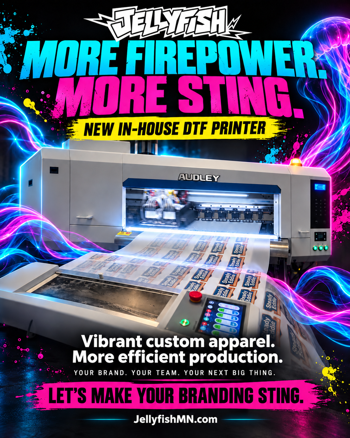 Audley DTF printer — our new in-house DTF printer